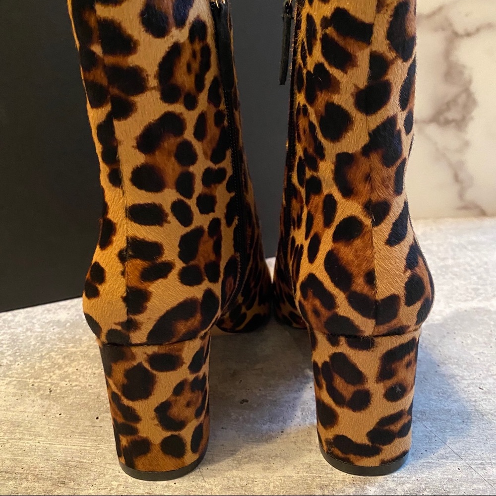 J Crew Calf Hair Pointed Toe Leopard Booties 8 - Picture 5 of 8